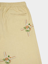 Baziszt Cream Embroidered Cabin Trousers