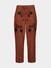 Baziszt Brown Herblore Embroidered Trousers