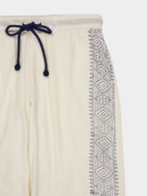 Baziszt Off-White and Blue Talilo Cotton Pants