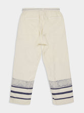 Baziszt Off-White and Blue Talilo Cotton Pants