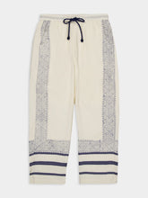 Baziszt Off-White and Blue Talilo Cotton Pants