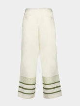 Baziszt Off-White and Khaki Talilo Embroidered Pants