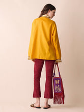 Paula Aquila Embroidered Suede Bag with Fringes