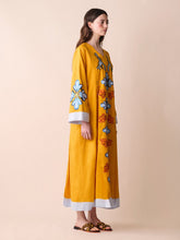 Paula Crystal Linen Embroidered Maxi Dress