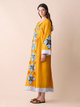 Paula Crystal Linen Embroidered Maxi Dress
