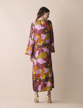 Paula Shirley Printed Silk Twill A-Line Dress