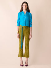Paula Zircon Leather Flared Pants