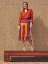 Paula Campfire Purple Potion Suede Skirt with Fringes
