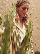 Paula Salvia Printed Silk Twill Striped Shirt