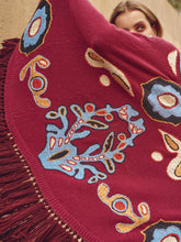 Paula Saphire Purple Potion Hand Embroidered Knitted Cape