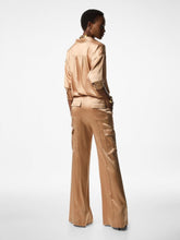 Tom Ford Pale Beige Silk Satin Relaxed Fit Shirt
