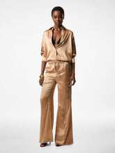 Tom Ford Pale Beige Silk Satin Relaxed Fit Shirt