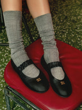 Black Nappa Leather Ballerinas