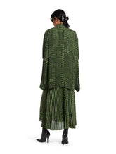 Balenciaga Green Double Sleeve Pleated Dress