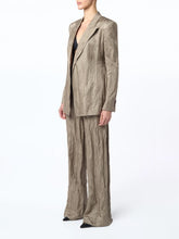 Gabriela Hearst Gunmetal Norman Wide-Leg Trousers