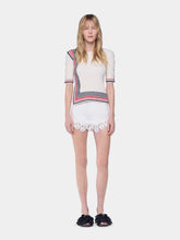 Rabanne Ecru Terry Jersey Striped Top