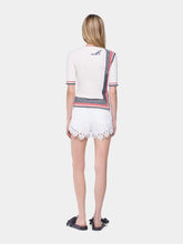 Rabanne Ecru Terry Jersey Striped Top