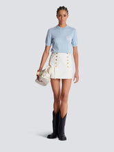 Balmain White Cotton Canvas Mini Skirt