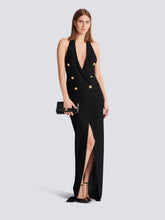 Balmain Black Halterneck Knit Maxi Dress