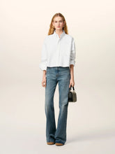 Ami Paris Natural White Cropped Cotton Oxford Shirt