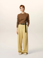 Ami Paris Lime Green Wool Tabs Wide Trousers