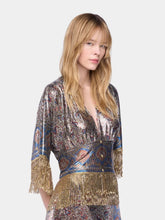 Rabanne Bandana Paisley Printed Mesh Top