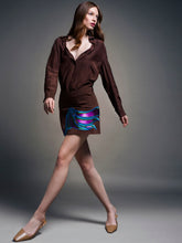 Teresa Coffee Bean Embroidered Mini Skirt