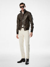 Tom Ford Hunter Green Leather Bomber Jacket