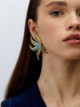 Begüm Khan Gold-Plated Sirena Earrings in Turquoise Blue