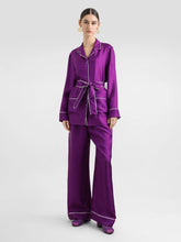 Dolce & Gabbana Purple Silk Twill Vanity Pants