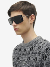Alexander McQueen Black T-Bar Visor Sunglasses
