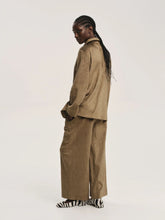 Zeus+Dione Olive Corduroy-Velour Scylla Wide-Leg Trousers