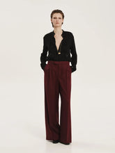 Zeus+Dione Burgundy Fractal Tailored Wool Trousers