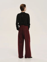 Zeus+Dione Burgundy Fractal Tailored Wool Trousers