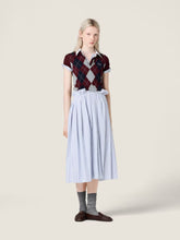 Miu Miu Burgundy Argyle Wool Polo Shirt