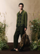 Baziszt Khaki Green Fougère Cotton Shirt