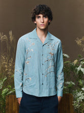 Baziszt Blue Striped Cotton Saba Shirt