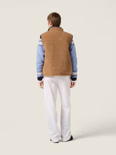Miu Miu Camel and Royal Blue Teddy Down Vest
