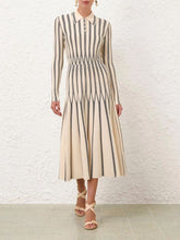 Zimmermann Cream Rebellion Striped Midi Skirt