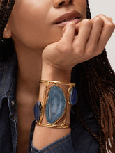Sylvia Toledano Dakota II Cuff Bracelet with Blue Agate and Lapiz Lazuli
