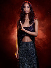 Rabanne Plum Sequin Sleeveless Top