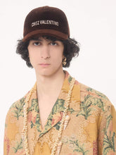 Valentino Garavani Brown Velvet Embroidered Cap