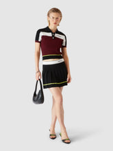 Casablanca Burgundy Striped Short Sleeve Polo Shirt