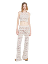 Alanui White Pearl Openwork Knit Romance Pants
