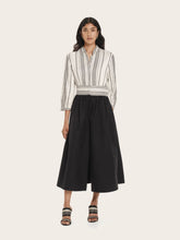 Zeus+Dione Halora Shirt Midi Dress in Black and Ivory