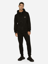 Dolce & Gabbana Black Jersey Zip-Up Sweatshirt