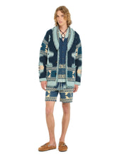 Alanui Arbour-Light Blue Icon Jacquard Cashmere Cardigan