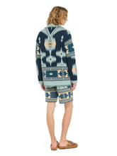 Alanui Arbour-Light Blue Icon Jacquard Cashmere Cardigan