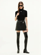 Courrèges Black Reedition Vinyl Mini Skirt