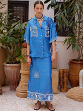 Alémais Blue Yasmeen Embellished Skirt